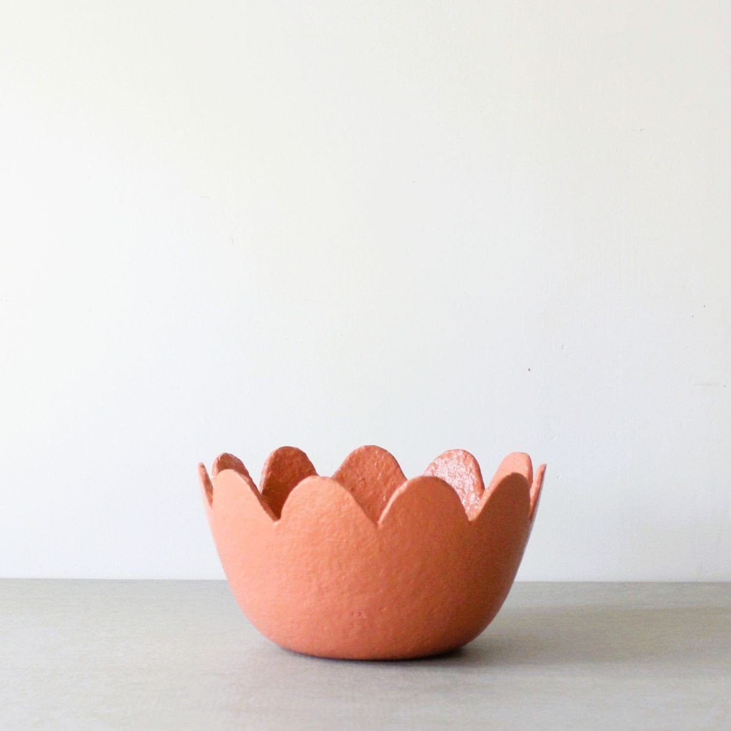 Scalloped Bowl - Terracotta Peach