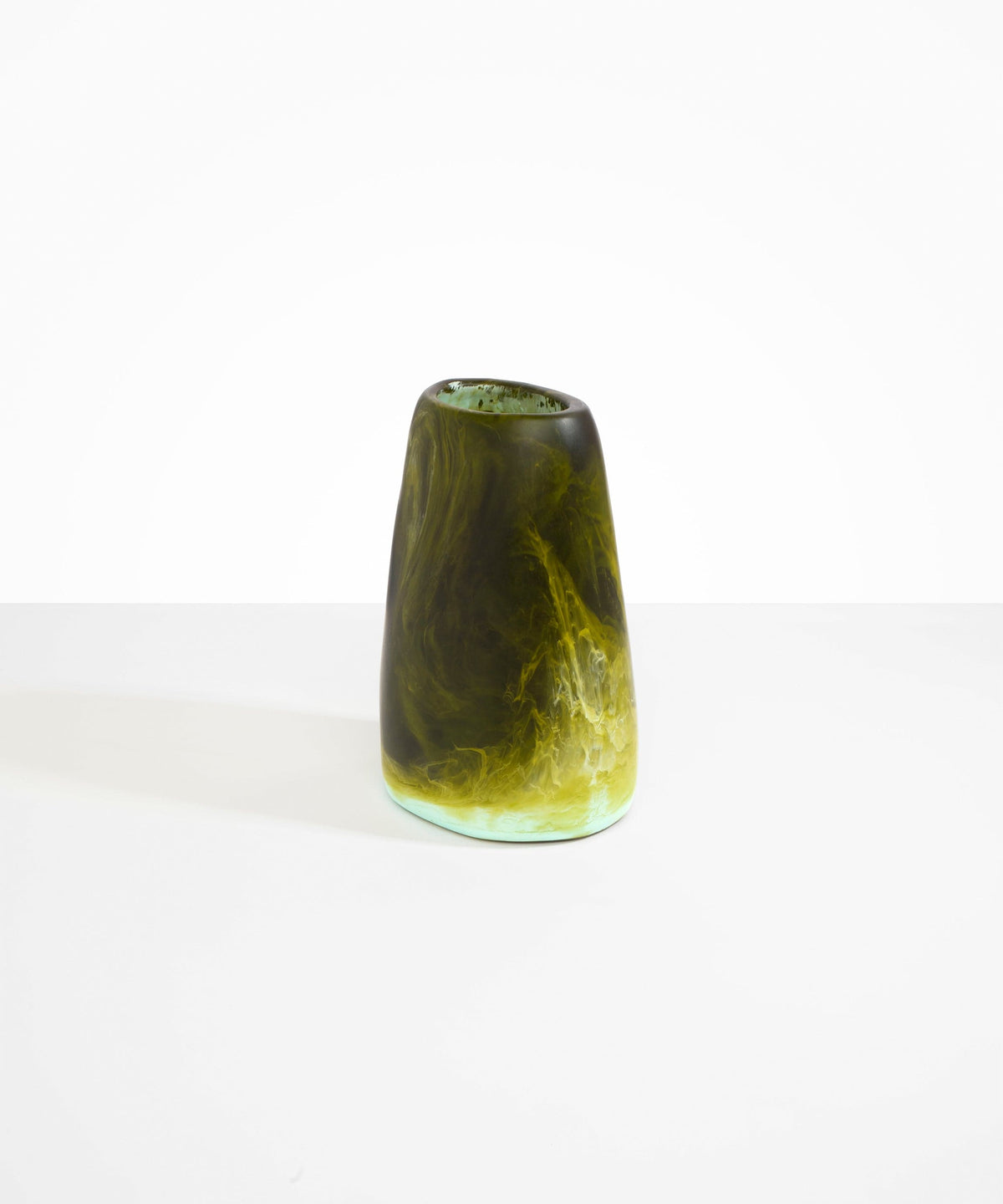 Large Resin Pebble Vase - Malachite