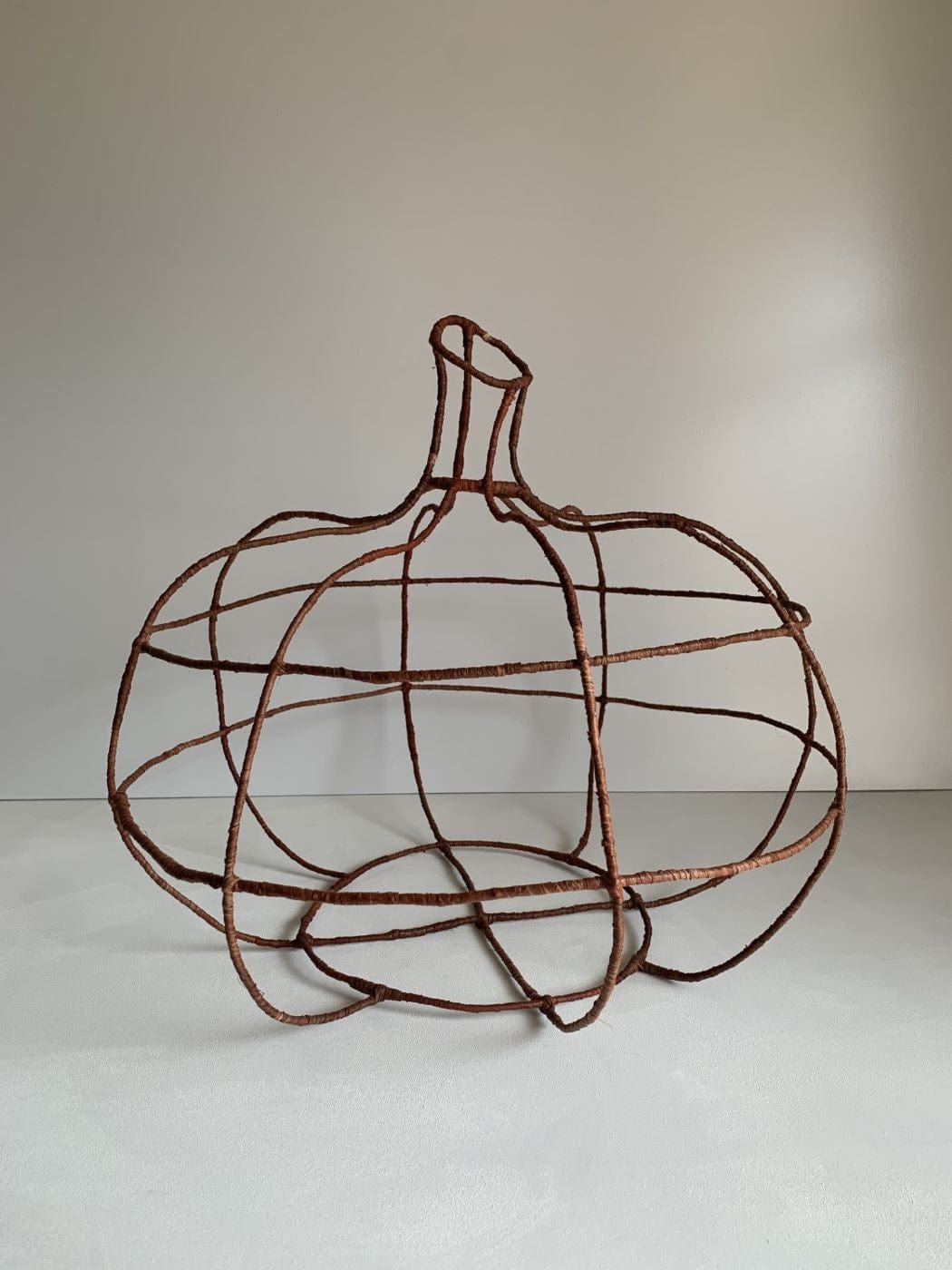 Sculptural Wire And Raffia Vase