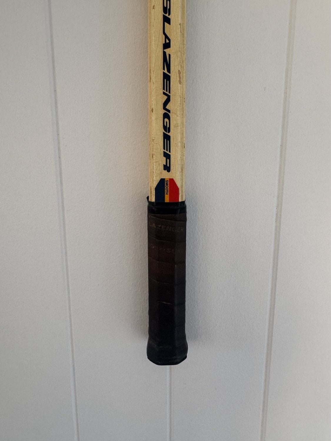 Vintage Tennis Racquet With Woven Heart - Yellow
