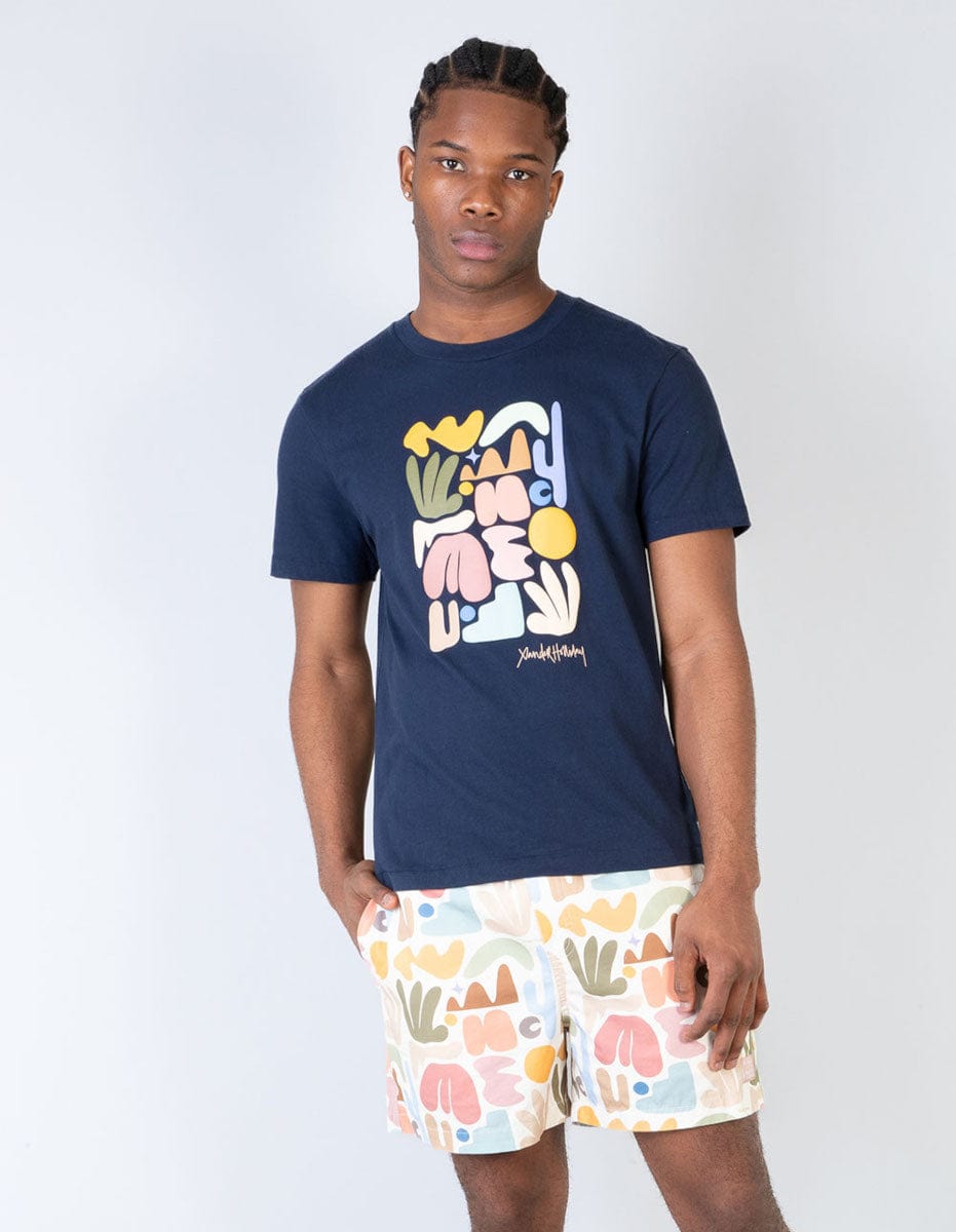 Hello Palm Springs Oversize Tee - Dark Navy