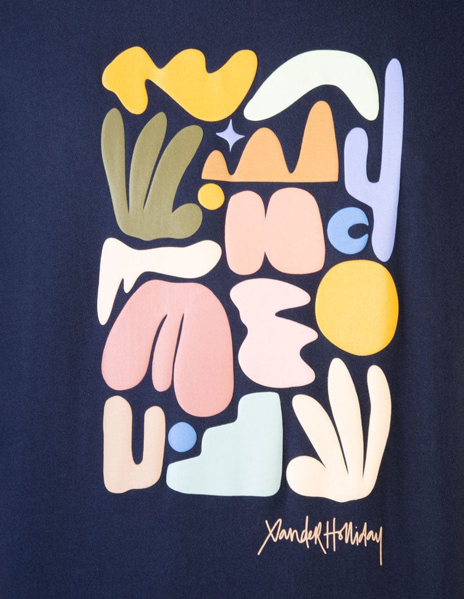 Hello Palm Springs Oversize Tee - Dark Navy