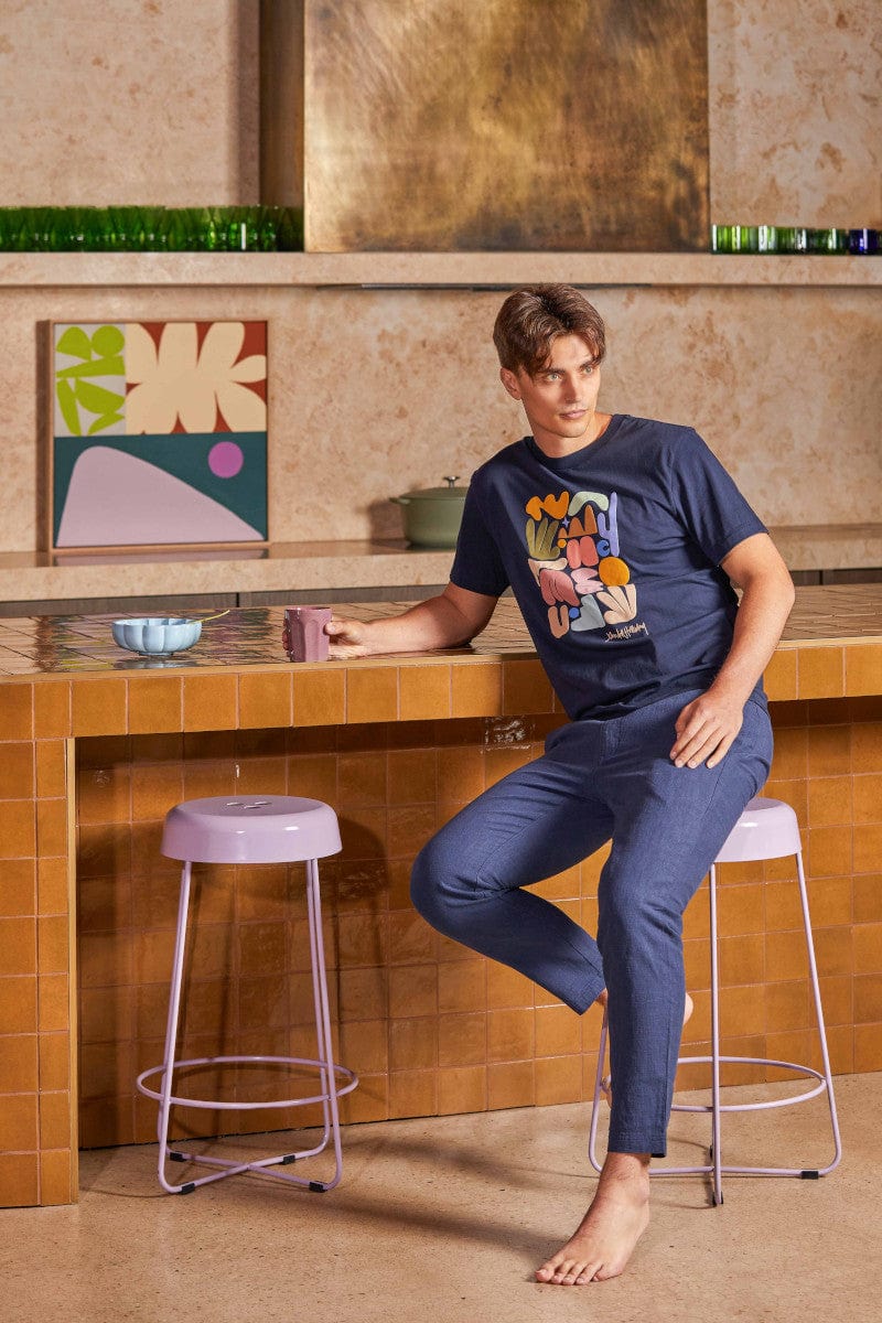 Hello Palm Springs Oversize Tee - Dark Navy