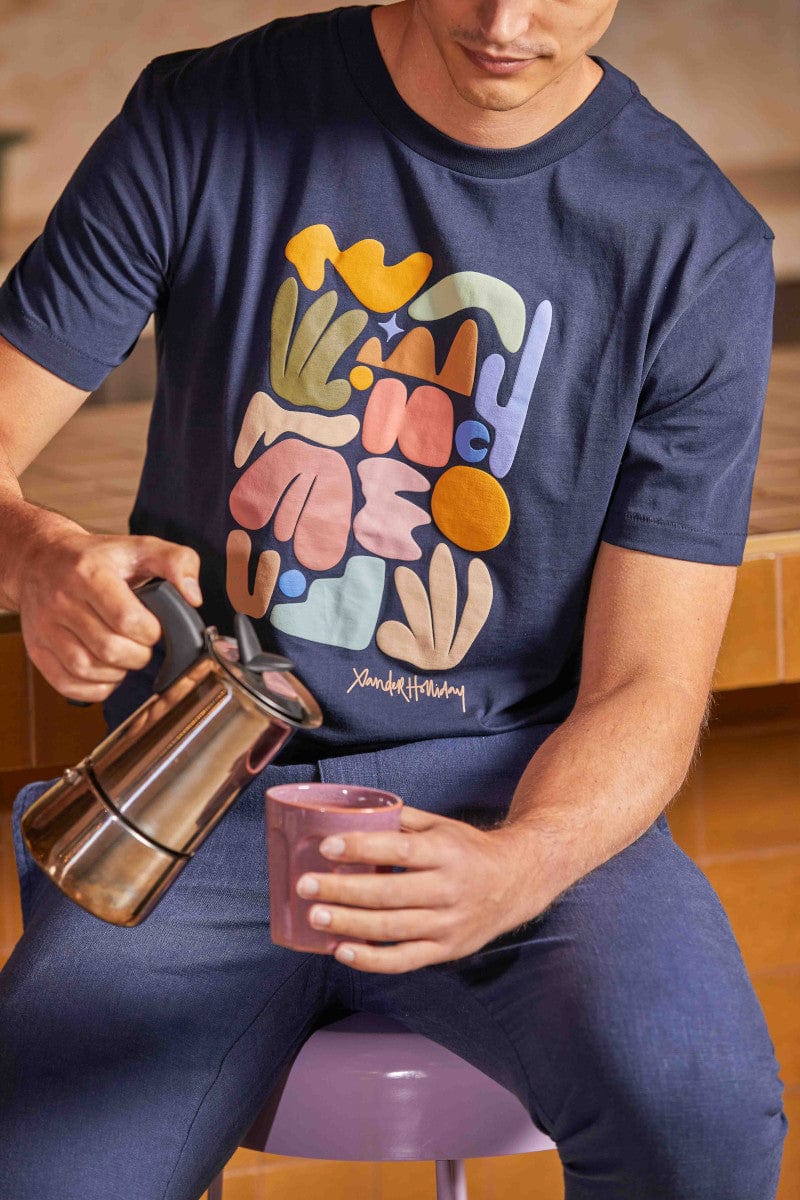 Hello Palm Springs Oversize Tee - Dark Navy