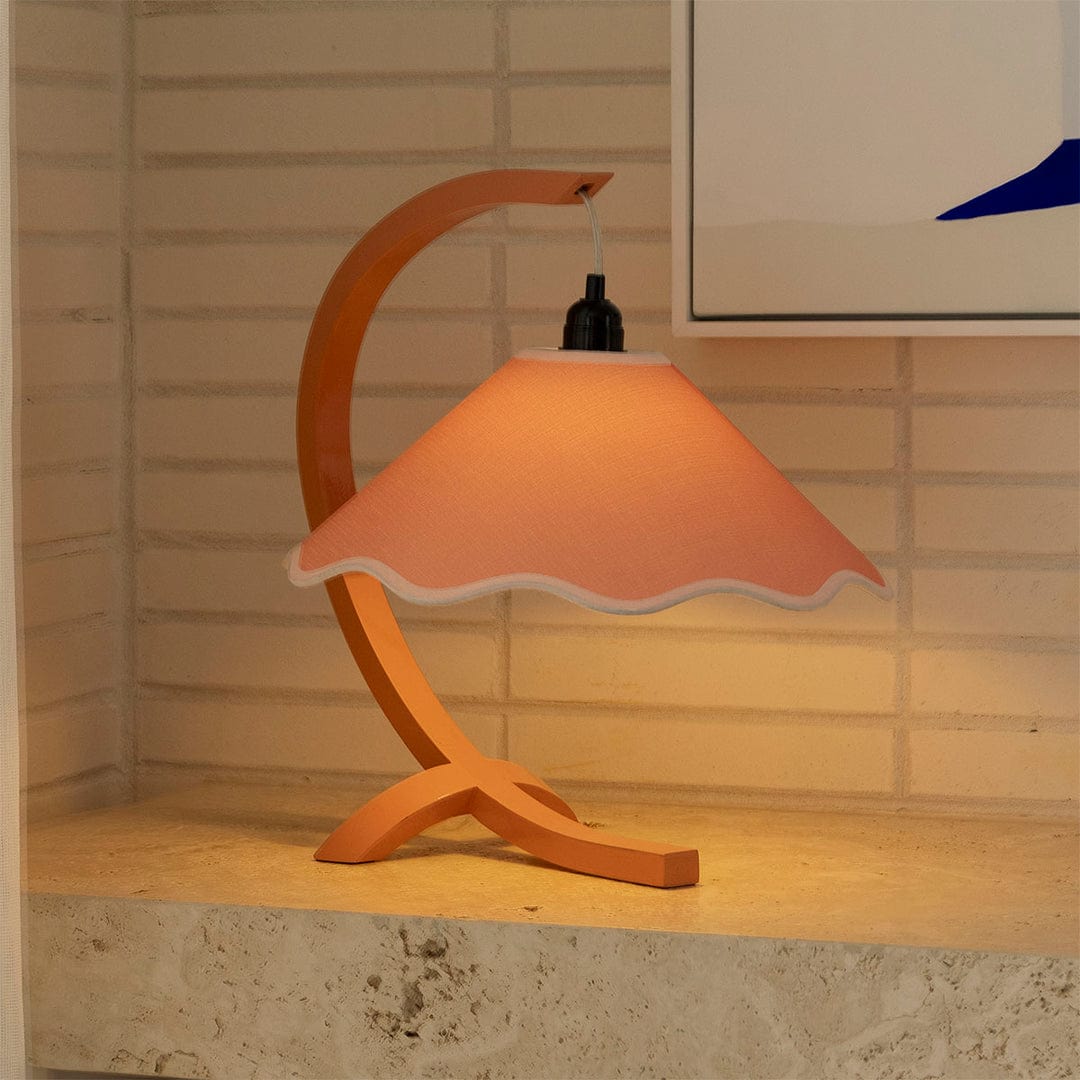Kira Table Lamp - Coral & Cream