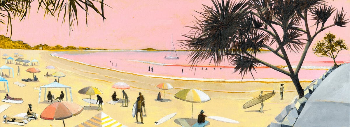 Pink Afternoon, Main Beach - Limited Edition Print