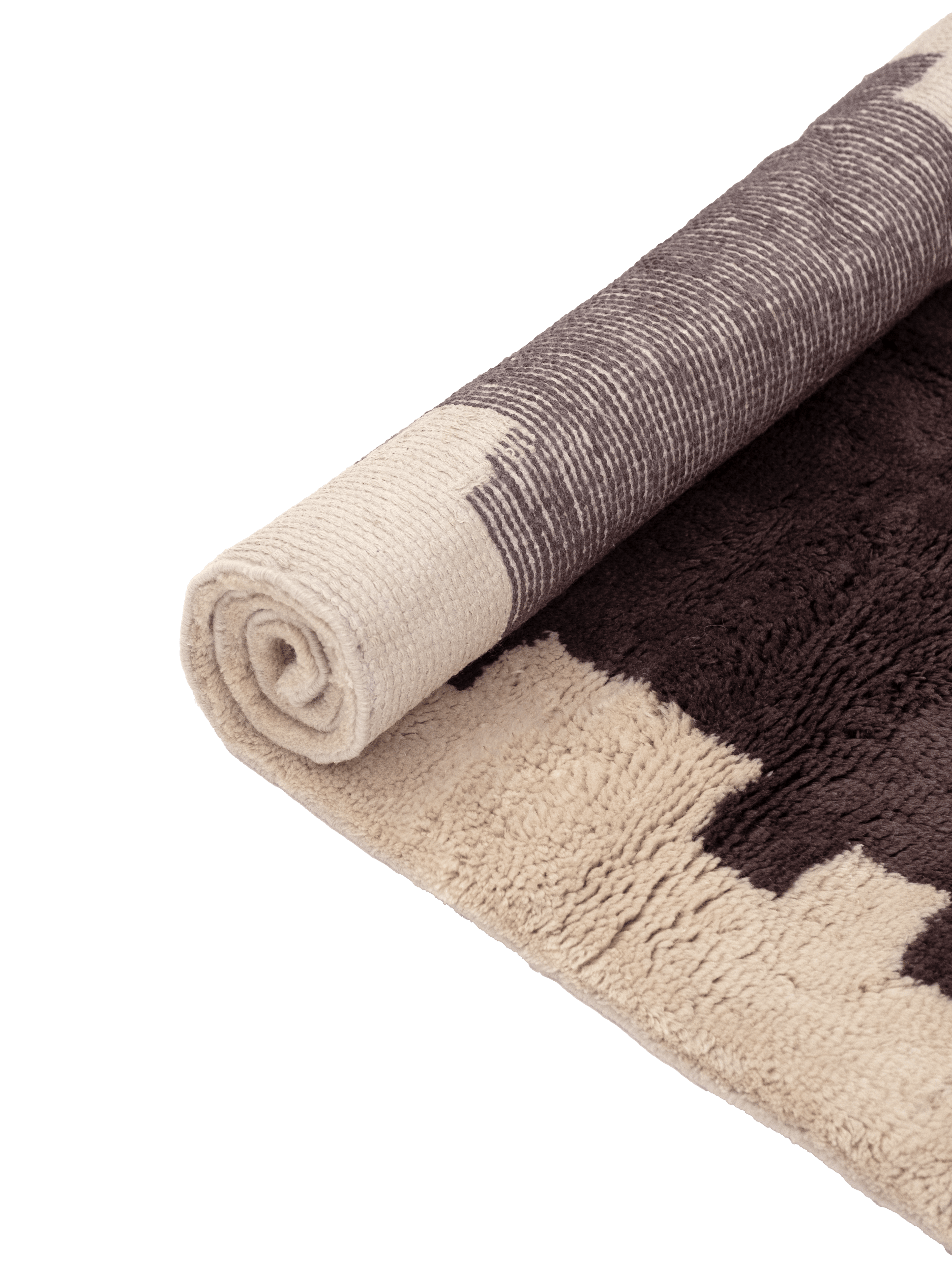 Quoin Brown Washable Wool Fine Cut Pile Rug