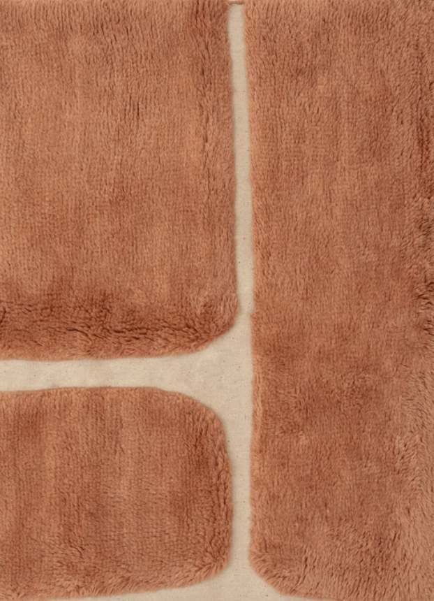 Ember Rust Washable Wool Fine Cut Pile Rug