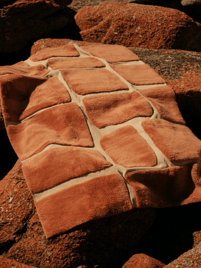 Ember Rust Washable Wool Fine Cut Pile Rug