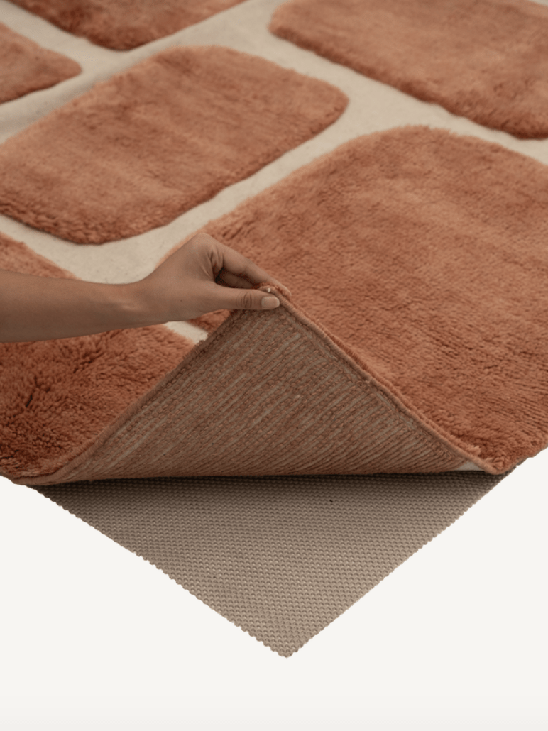 Ember Rust Washable Wool Fine Cut Pile Rug
