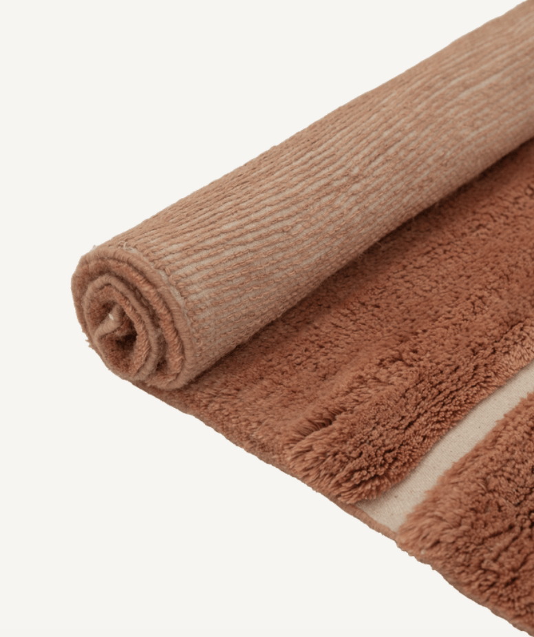 Ember Rust Washable Wool Fine Cut Pile Rug