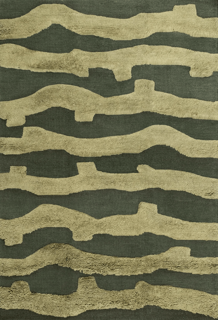 Cradle Green Washable Wool Fine Cut Pile Rug