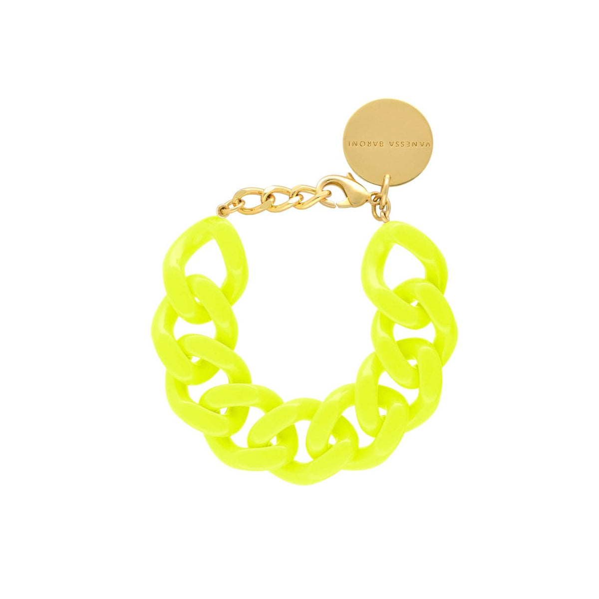 Flat Chain Bracelet - Neon Yellow