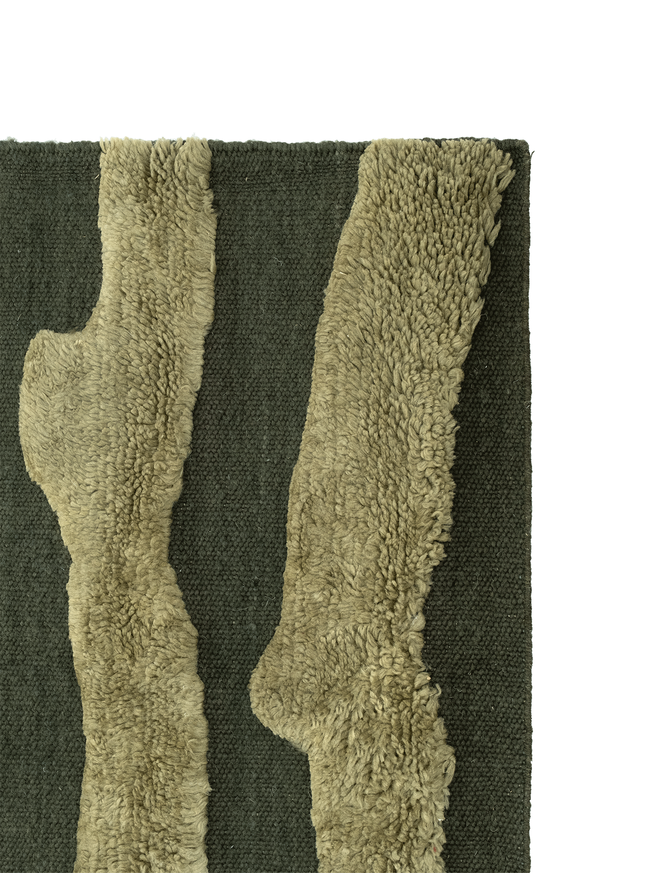 Cradle Green Washable Wool Fine Cut Pile Rug