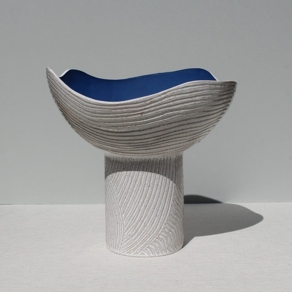 Large Cobalt Blue Pedestal Vessel