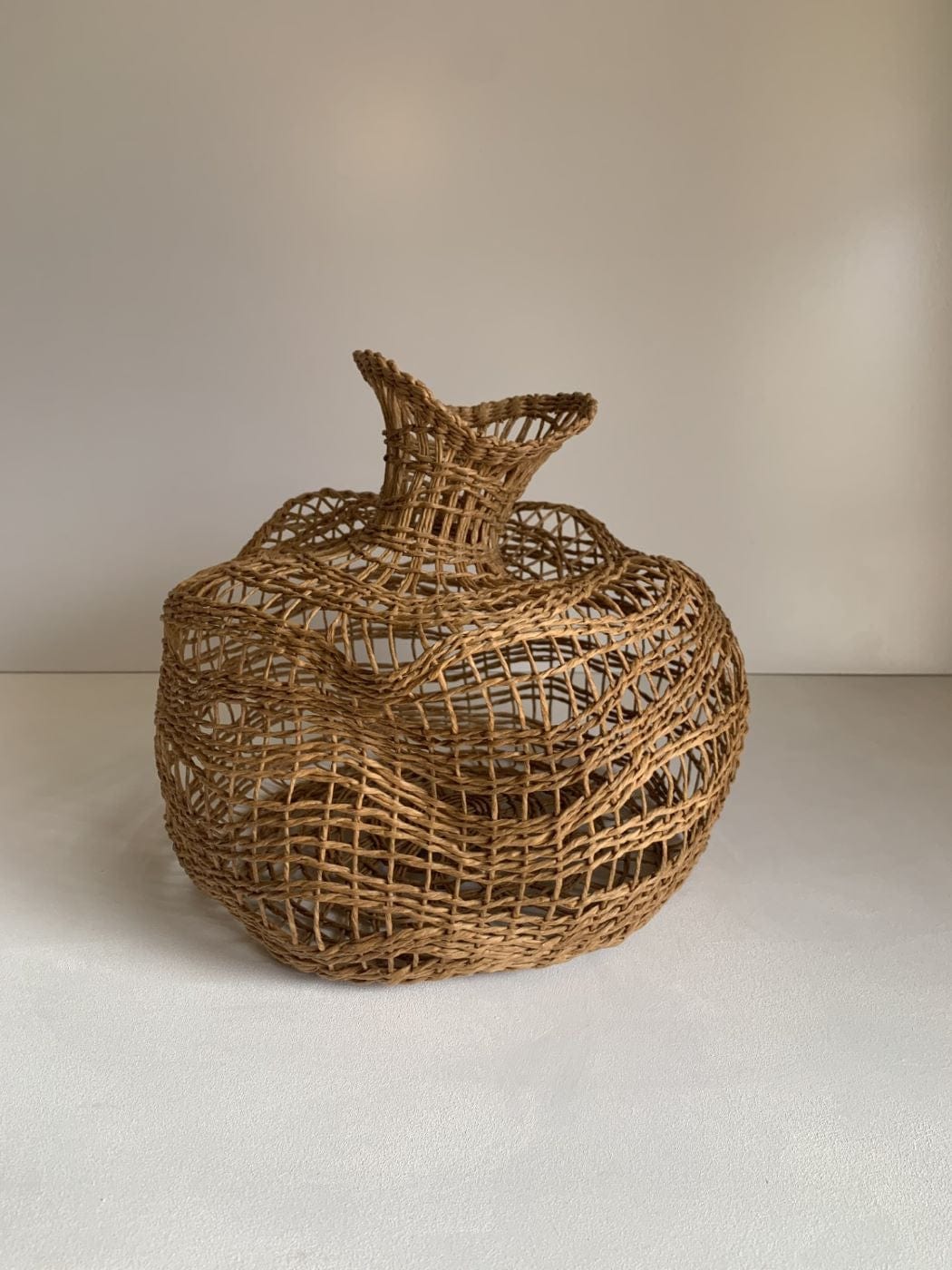 Woven Vase In Natural Brown