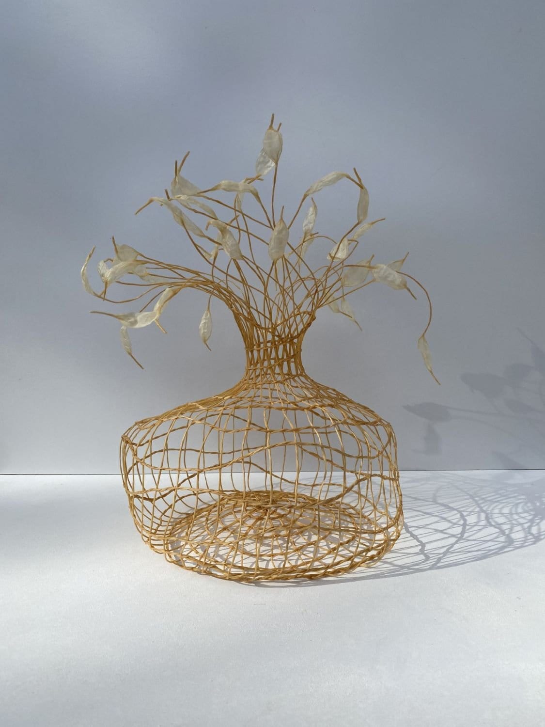Woven Vase In Pale Yellow