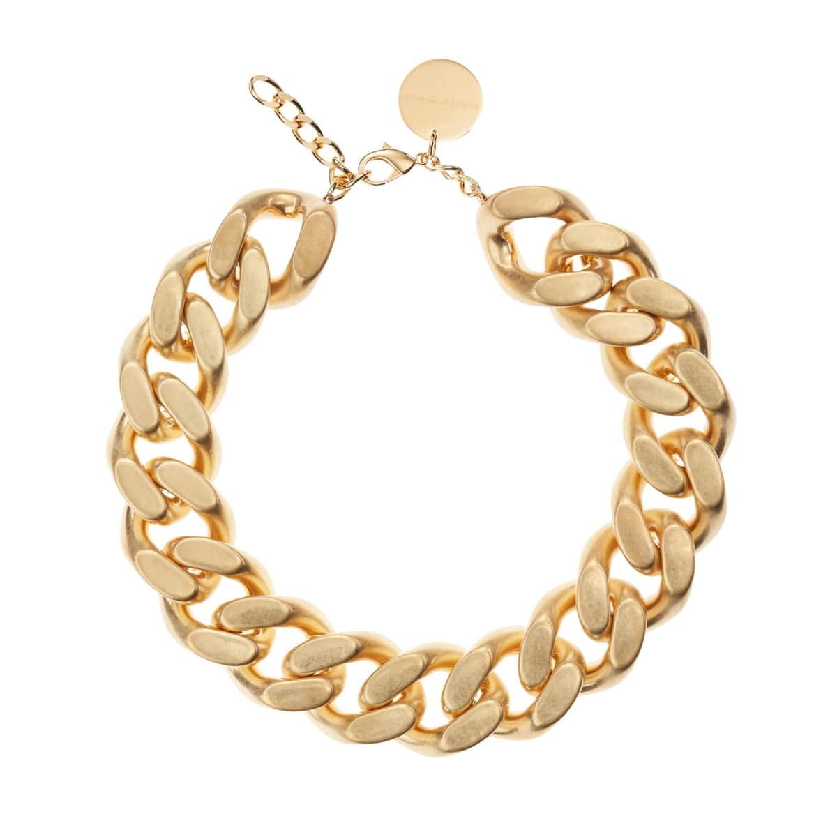 Big Flat Chain Necklace - Gold Vintage