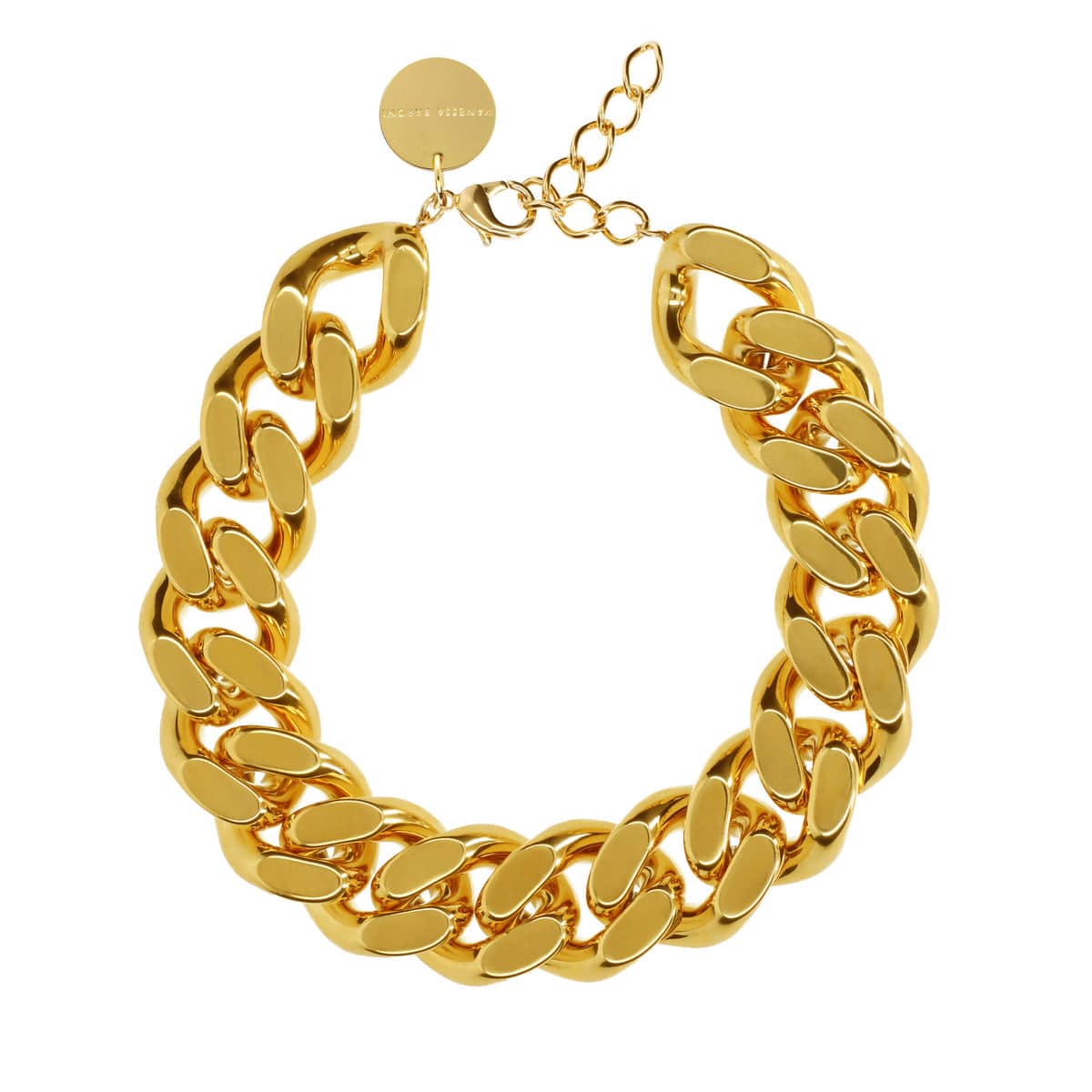 Big Flat Chain Necklace - Gold