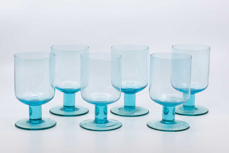 Bitossi Wine Goblets - Set of 6 - Turquoise
