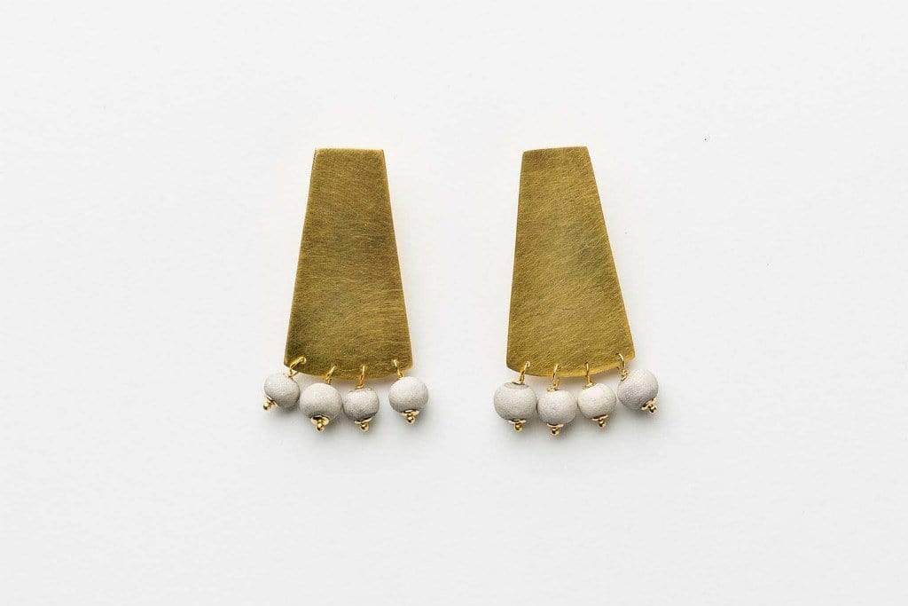 Ada - Long Shield Earrings-Jewellery-Klaylife-Greenhouse Interiors
