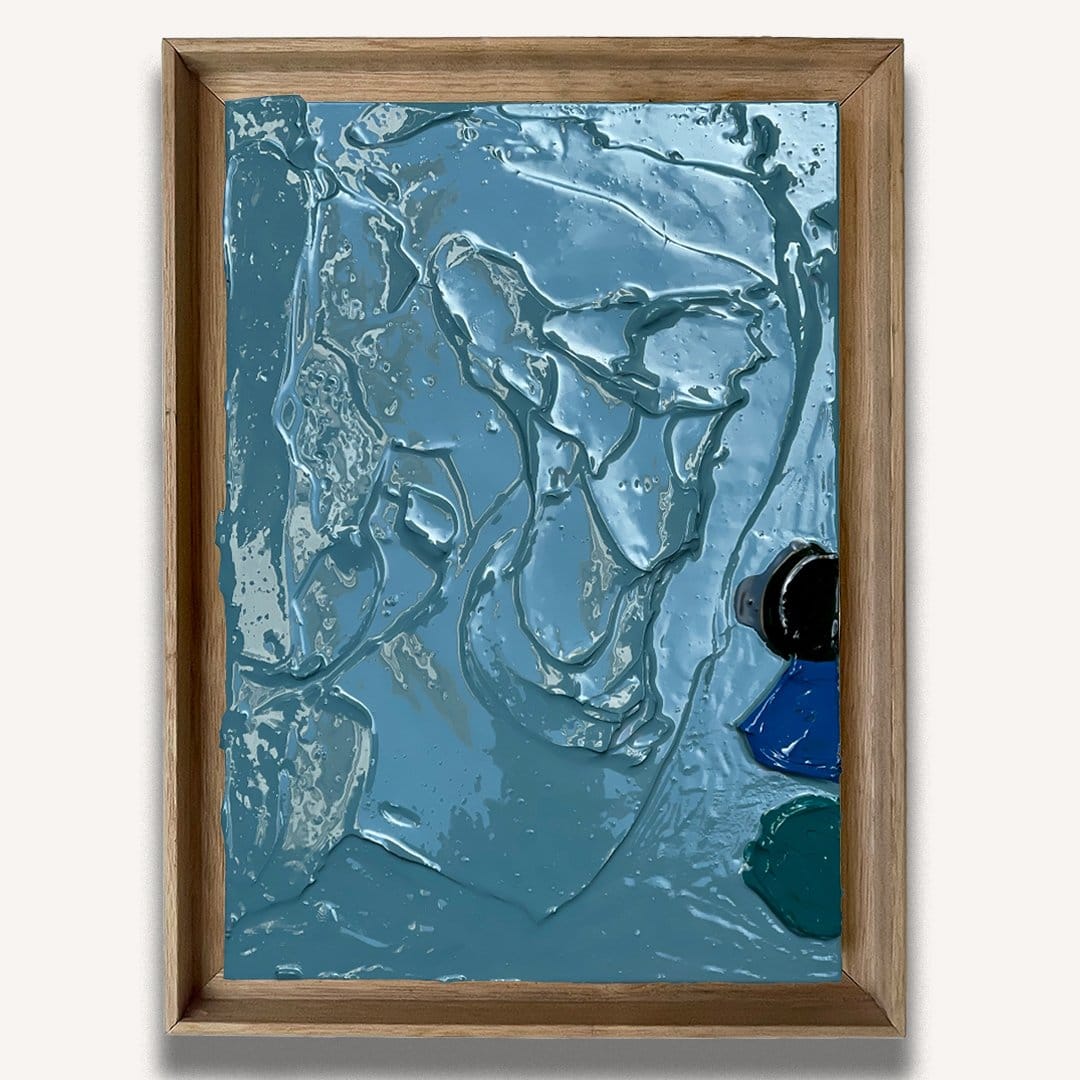 Light Blue Dot Impasto - Original Art