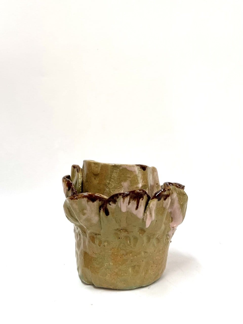 Short Sculptural Vase 'Olive'