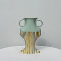 Little Moment - Green Vessel With Stripes-Ceramics-Formantics-Greenhouse Interiors Pty Ltd
