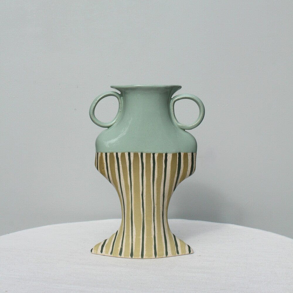 Little Moment - Green Vessel With Stripes