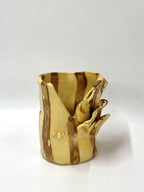Short Crush Sculptural Vase ' Butter Brown Gold'