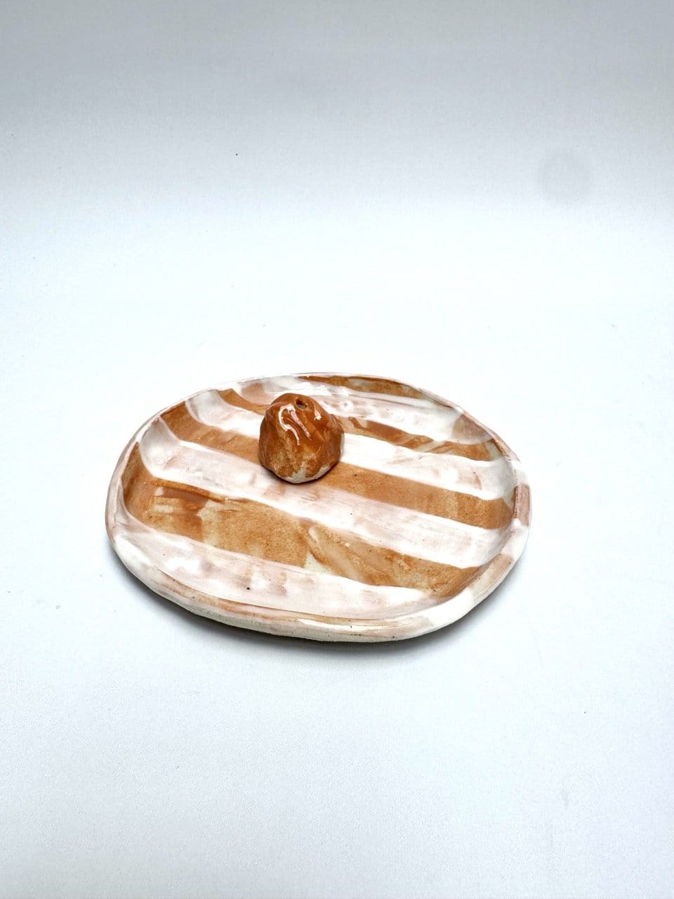 Dish + Incense Rock 'White/Copper'