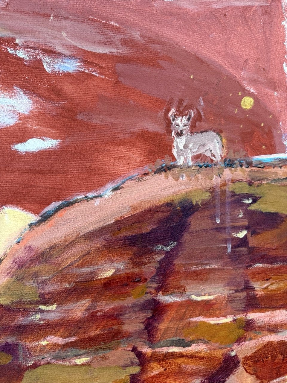 Full Moon Dingo - Original Artwork