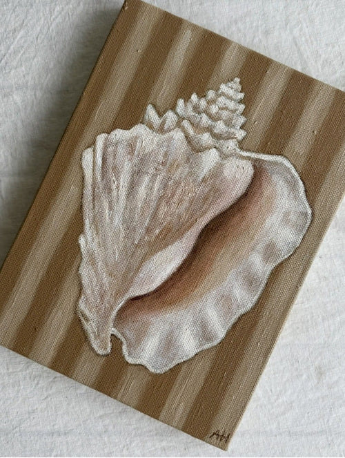 Caramel Stripe Conch-Original Art-Aleisha Hobson-Greenhouse Interiors Pty Ltd