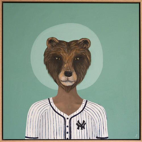 Bears Love Baseball - Original Artwork-Original Art-Jasmine Forcadilla-Greenhouse Interiors Pty Ltd