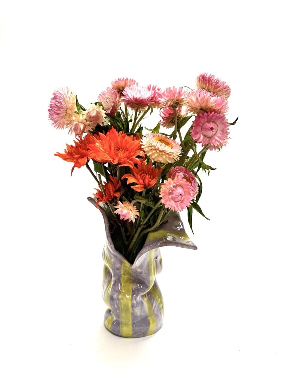 Skinny Crush Vase 'Lavender + Chartreuse'-Ceramics-Lauren Barton-Greenhouse Interiors Pty Ltd