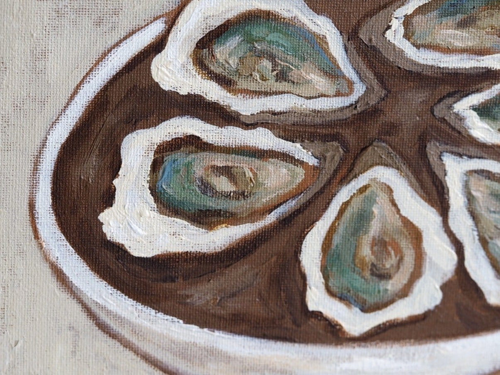 Green Gill Oysters - Original Art-Original Art-Aleisha Hobson-Greenhouse Interiors Pty Ltd