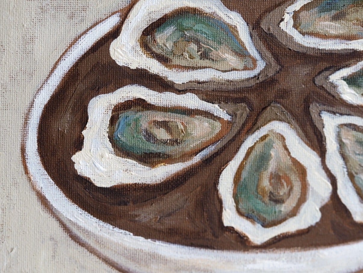 Green Gill Oysters - Original Art-Original Art-Aleisha Hobson-Greenhouse Interiors Pty Ltd