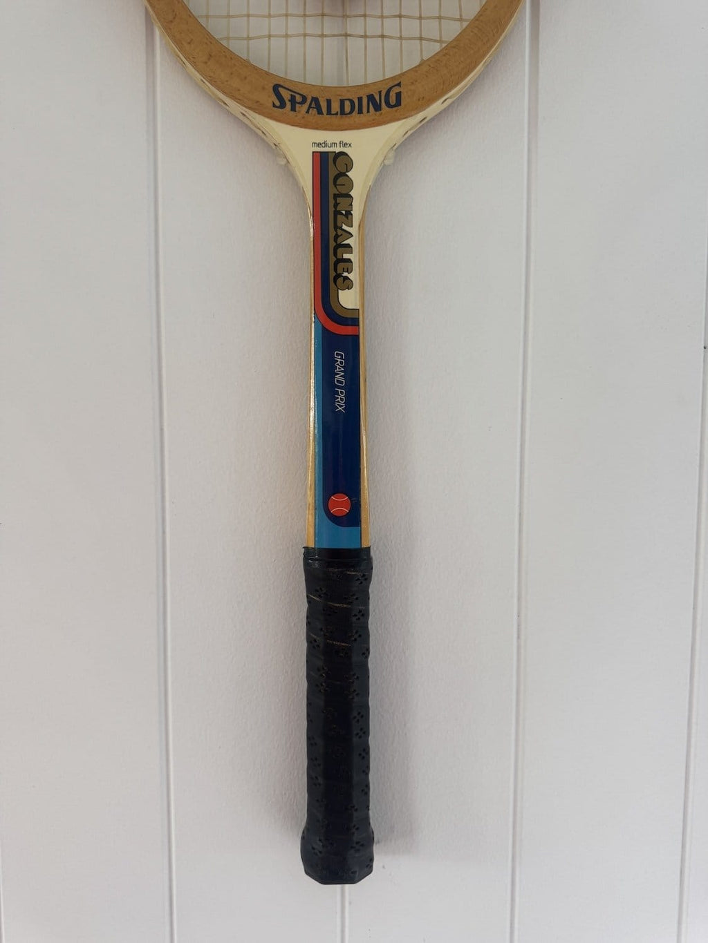Vintage Tennis Racquet Wall Art - Blue Heart