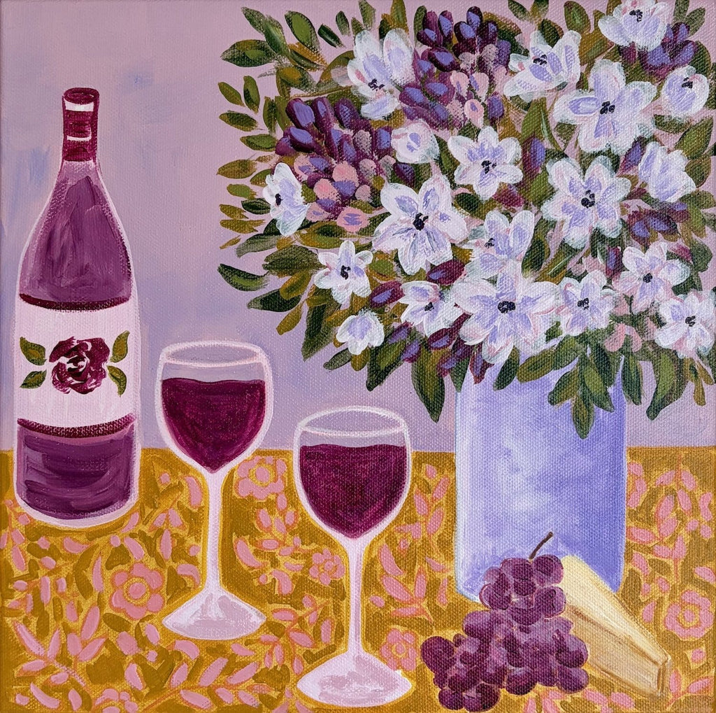 Wine And A Yap - Original Art-Original Art-Beth Dangerfield-Greenhouse Interiors Pty Ltd