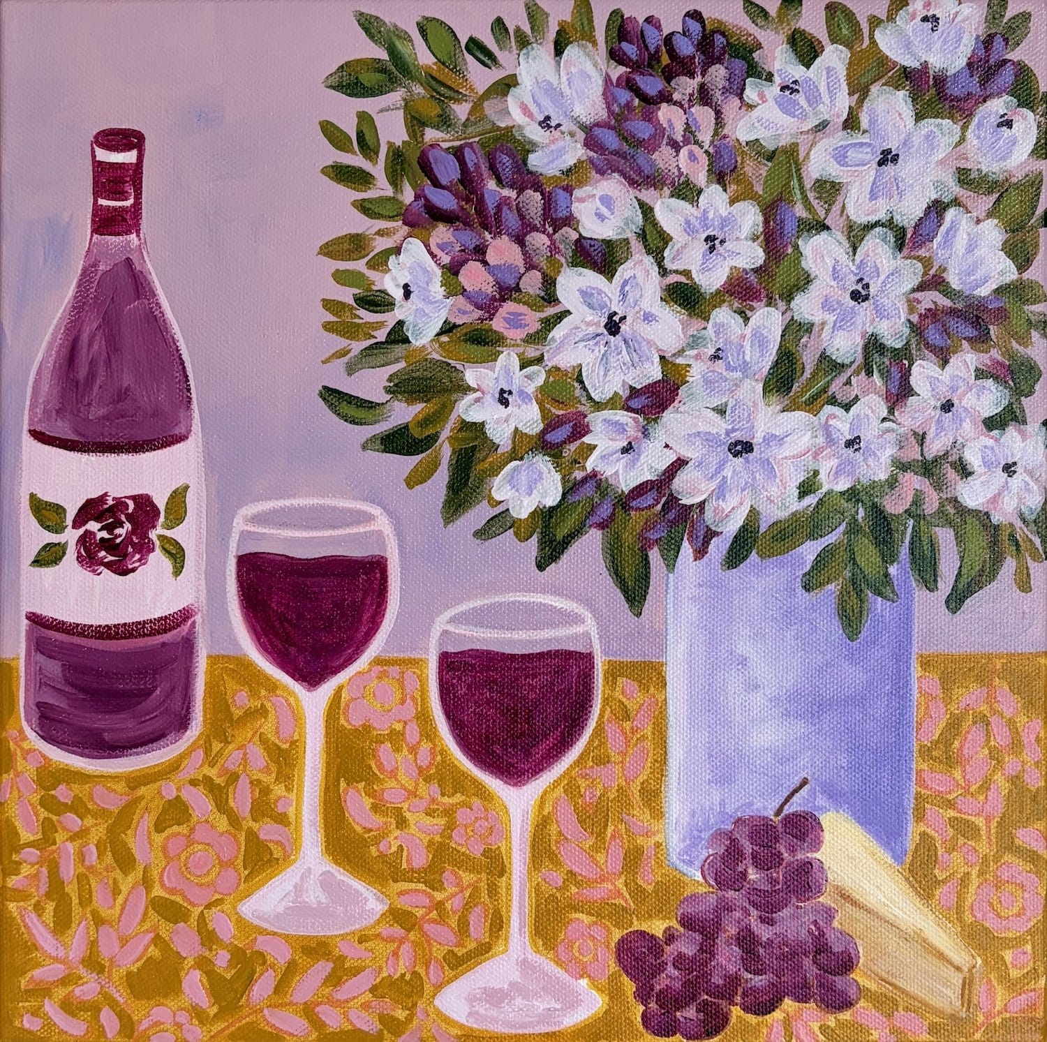 Wine And A Yap - Original Art-Original Art-Beth Dangerfield-Greenhouse Interiors Pty Ltd