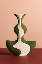 Olive Green Groovy Vessel