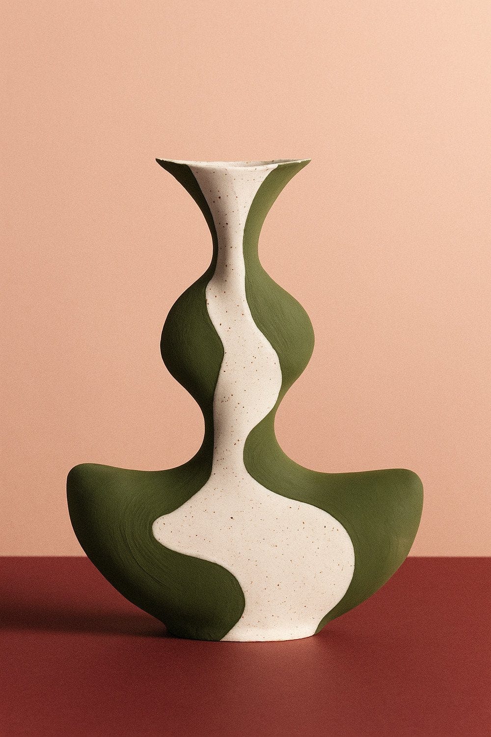 Olive Green Groovy Vessel