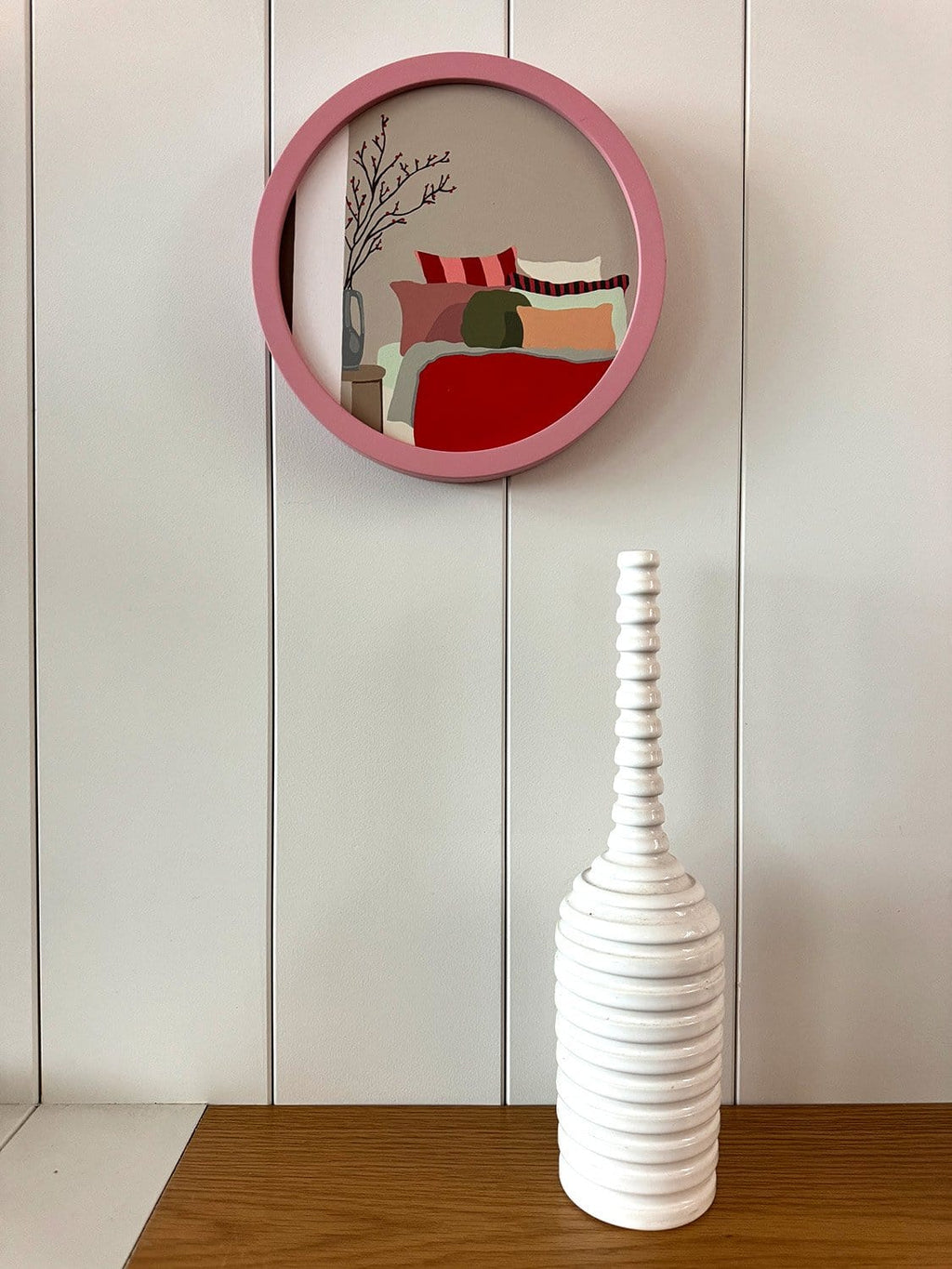 Red Blanket Grey Vase - Original Artwork