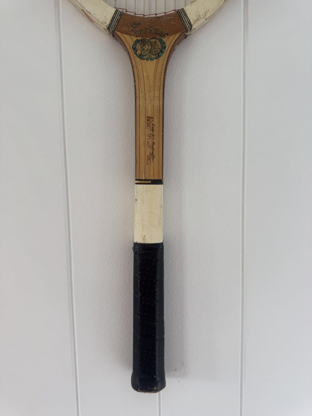 Vintage Tennis Racquet Wall Art - Green Heart