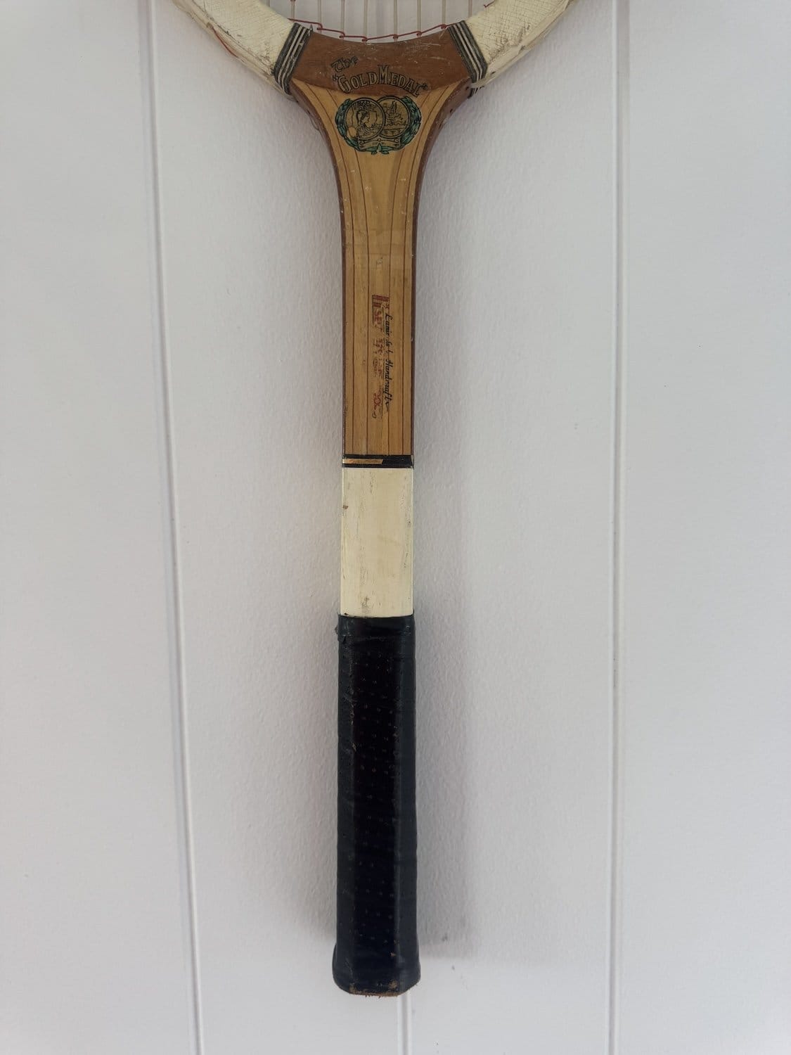 Vintage Tennis Racquet Wall Art - Green Heart