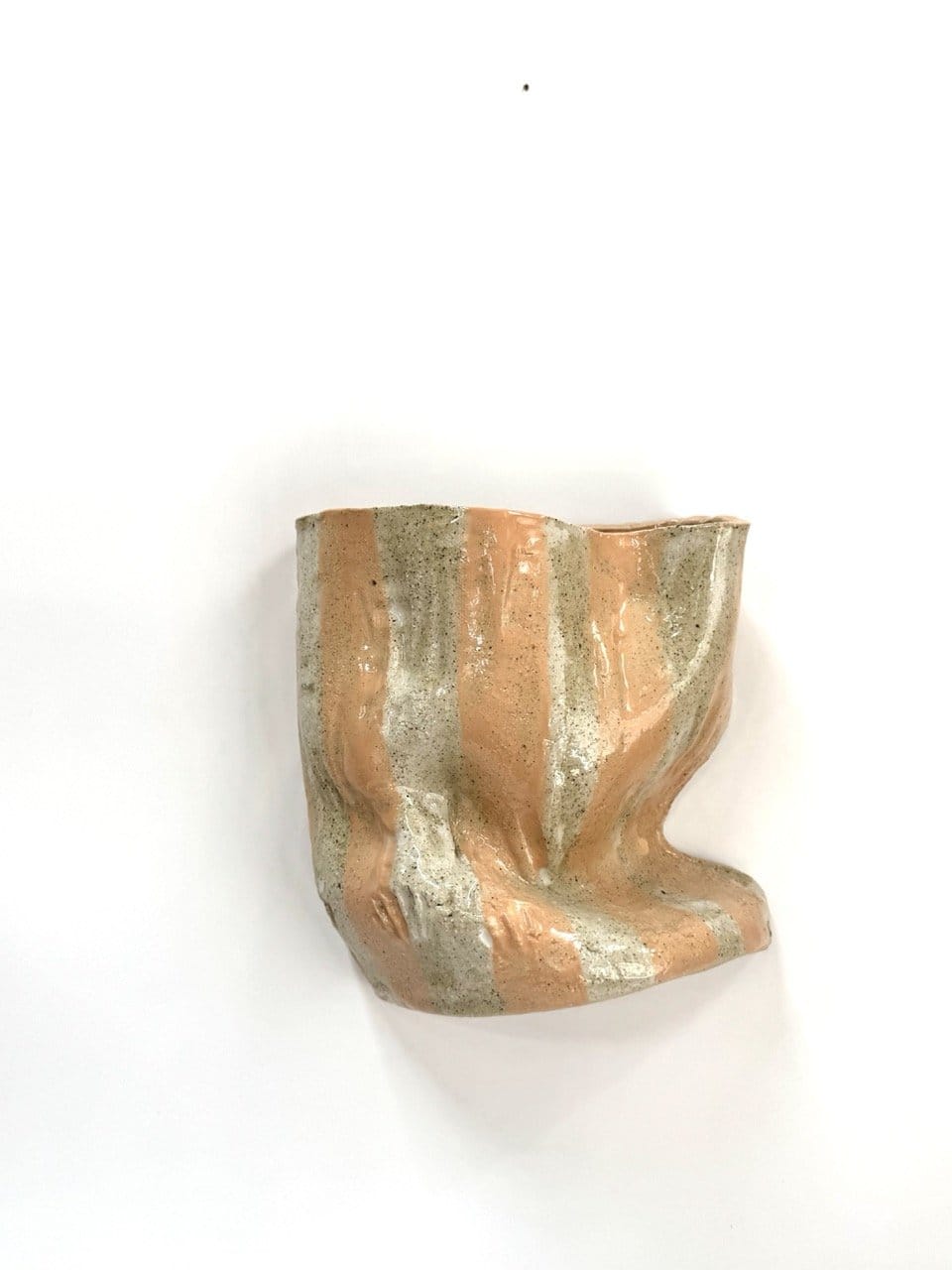 Mid Crush Wall Vase 'Blush White Stripe'