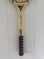 Vintage Tennis Racquet Wall Hanging - Red & Blue Woven Heart