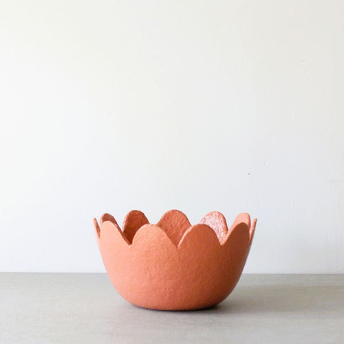 Scalloped Bowl - Terracotta Peach