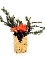 Short Crush Vase 'Yellow Speckle / Gold'-Ceramics-Lauren Barton-Greenhouse Interiors Pty Ltd