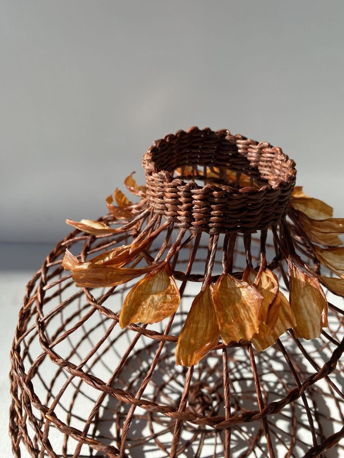 Woven Vase In Dark Copper